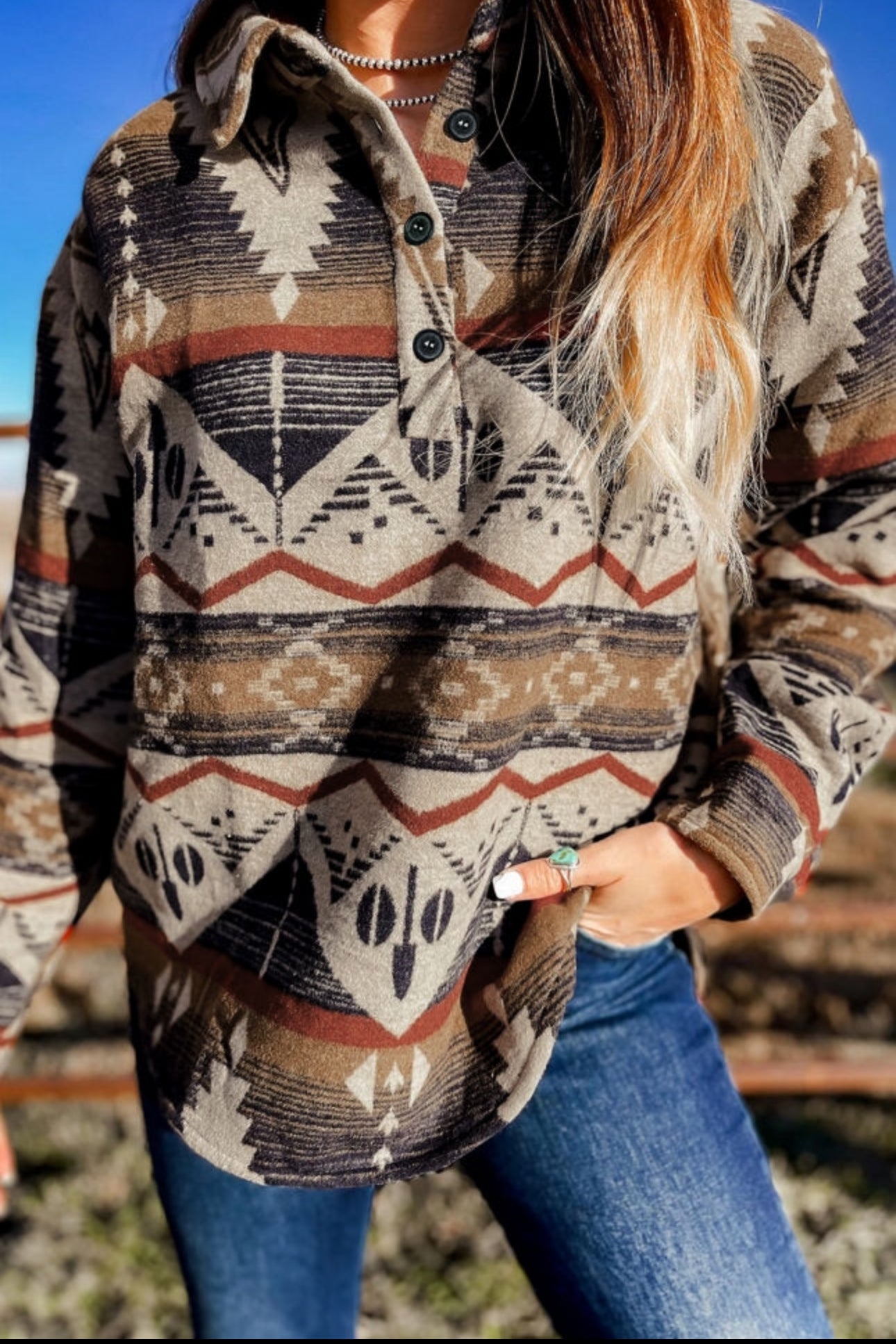 Aztec Henley Sweater