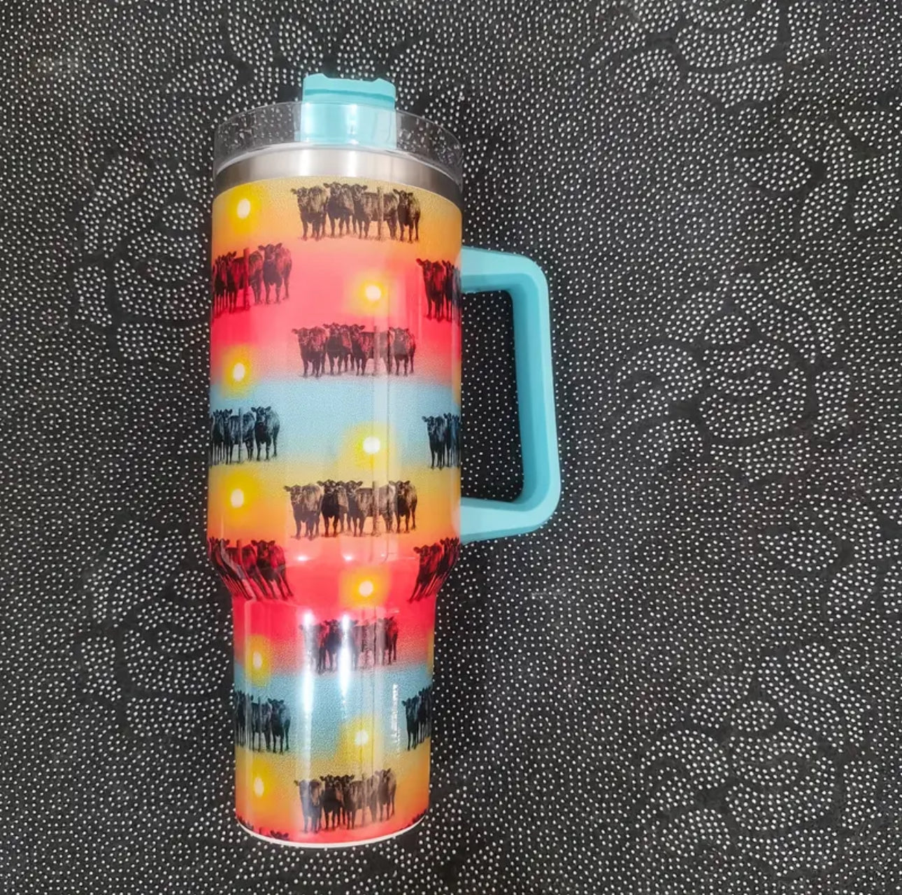 Rainbow Cow Tumbler 40oz